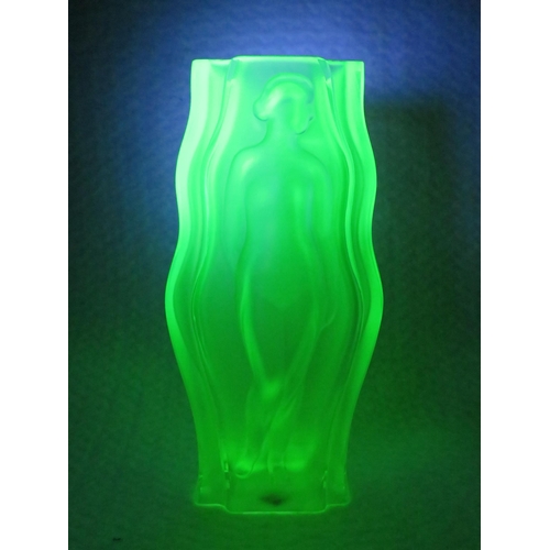 216 - Desna Art deco style Uranium glass 