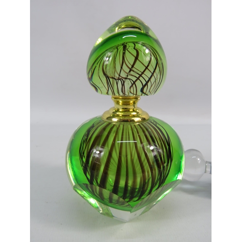 224 - Two art glass scent bottles, one by Stuart Akroyd.