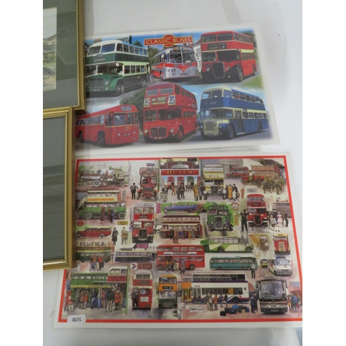 463 - Selection of framed and mounted prints to include a repro map of Northampton, Beatles Mirror plus ot... 