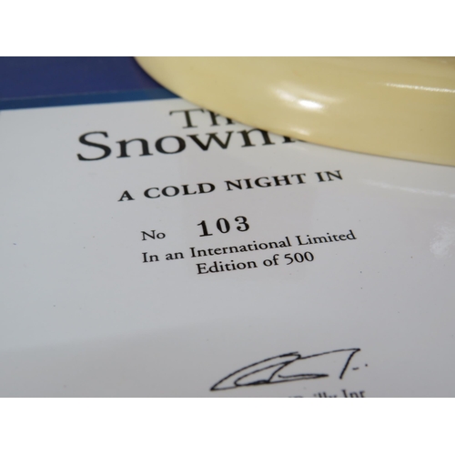 232 - Limited edition Coalport Characters The Snowman Figurine A Cold night in, 103 of 500 with box.