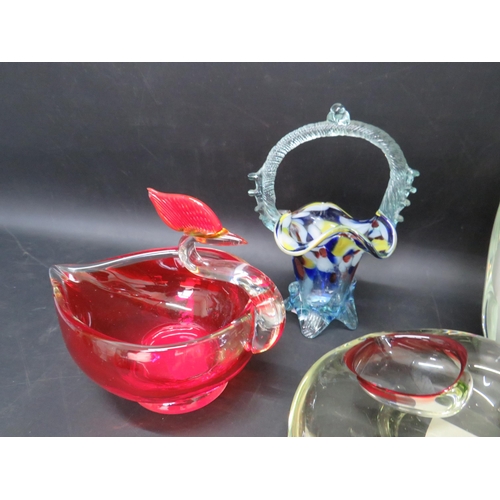 247 - Mixed art glass including Murano and a large art glass deer.