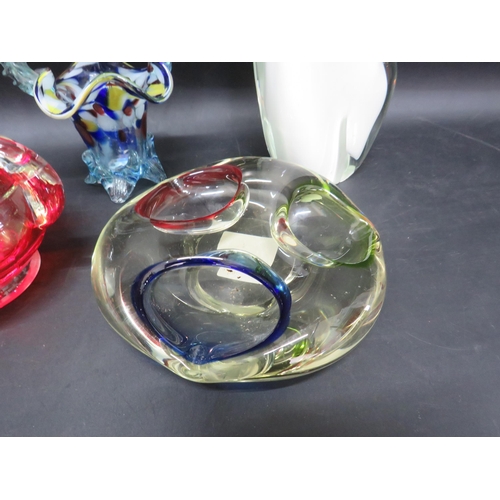 247 - Mixed art glass including Murano and a large art glass deer.