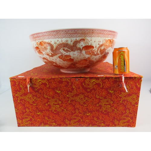 248 - Very Large Chinese Jingdezhen Kowloon thin porcelain bowl with presentation box, 19