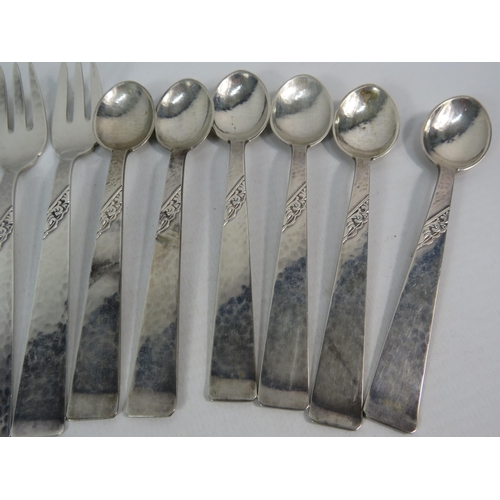 256 - Selection of scandinavian 830 silver pastry forks and teaspoons, 241.4grams