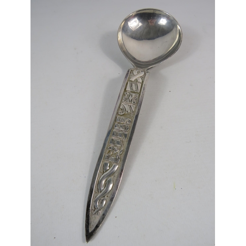 260 - Gudlaugur A Magnusson Icelandic large 925 silver spoon, 10 1/4