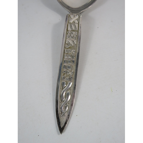 260 - Gudlaugur A Magnusson Icelandic large 925 silver spoon, 10 1/4