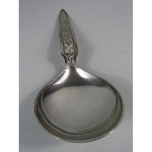 260 - Gudlaugur A Magnusson Icelandic large 925 silver spoon, 10 1/4