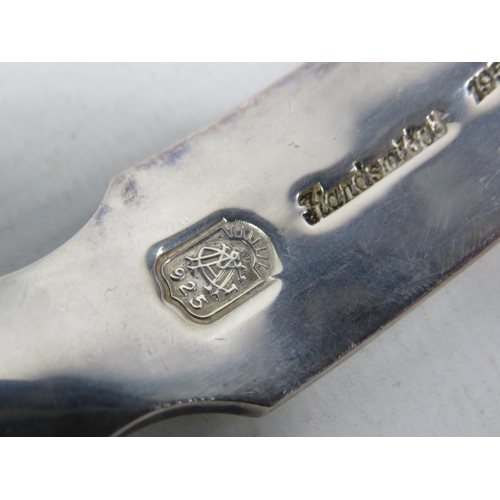 260 - Gudlaugur A Magnusson Icelandic large 925 silver spoon, 10 1/4