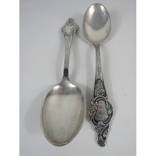 262 - Two Gudlaugur A Magnusson Icelandic 925 silver table spoons 143 grams.