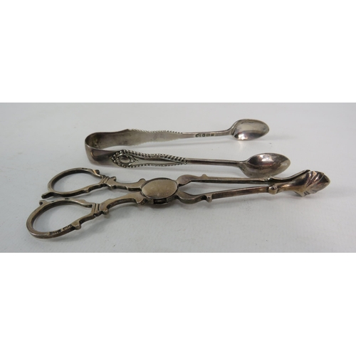 273 - Two pairs of Birmingham sterling silver sugar tongs by John Rose & John Round, 43.8 grams.