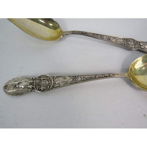 275 - Two Sterling silver souvenir spoons with lemon gilt bowls Mary Island, 44.4 grams.