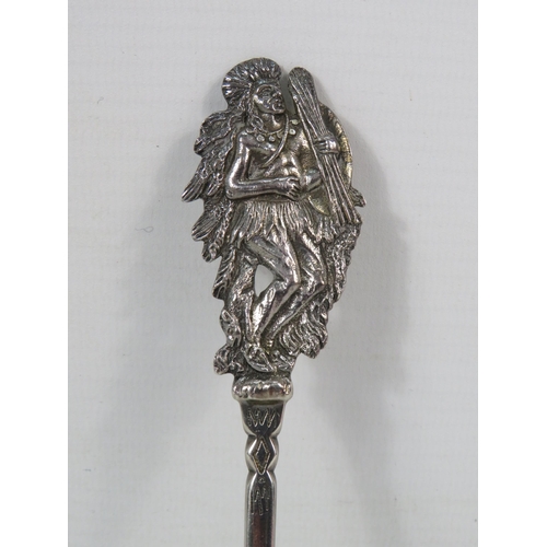 276 - Rare Tiffany & co Sterling silver Native American Indian serving spoon, designed by Charles Grosjean... 