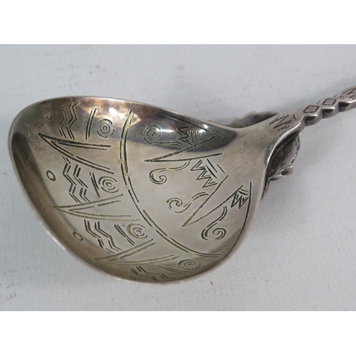 276 - Rare Tiffany & co Sterling silver Native American Indian serving spoon, designed by Charles Grosjean... 