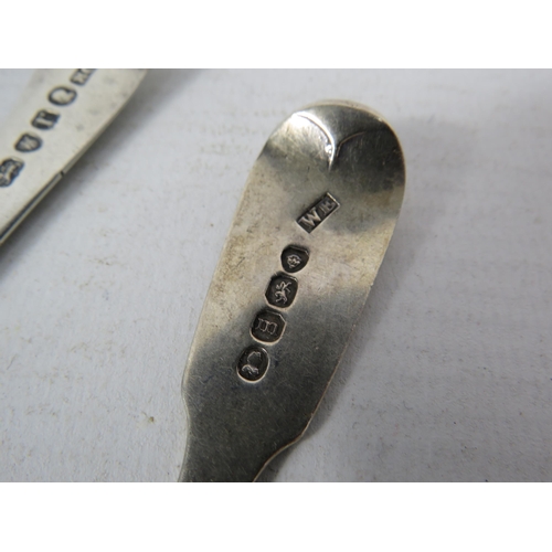 291 - London sterling silver George III 1792 dessert spoon plus George IV 1827 teaspoon 52.1 grams