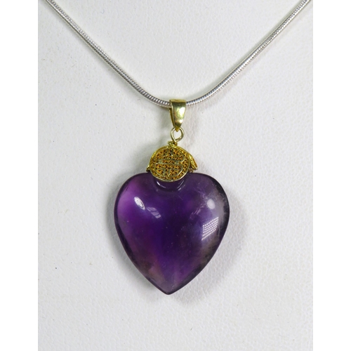 314 - Heart shaped Blue John Pendant set on a 14ct Yellow Gold mount with Celtic Design. Pendant measures ... 