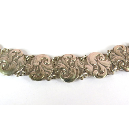 340 - Contintental 830 Silver articulated Panel Bracelet which measures approx 7 inches long.  9.8g