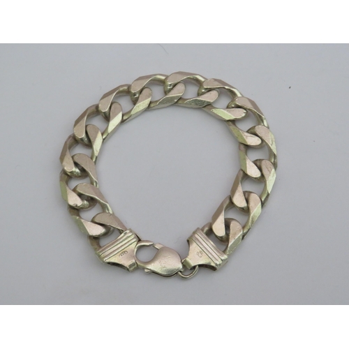 342 - 925 Sterling Silver Heavy Curb Bracelet approx 8 inches long.  53.1g