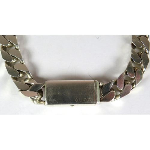 343 - 925 Sterling Silver Gucci Curb Bracelet approx 8 inches long.  43g