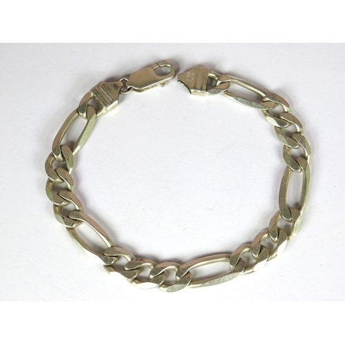 347 - 925 Sterling Silver Figaro Link Bracelet 8 inches long. 30g