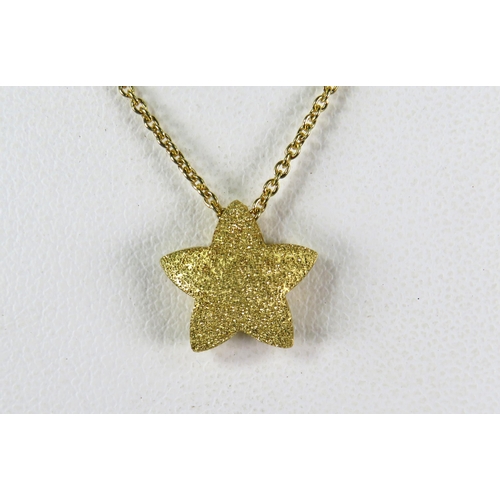 352 - 9ct Yellow Gold Star Pendant set on a 9ct Yellow gold 16 inch Chain. Total weight 3.2g