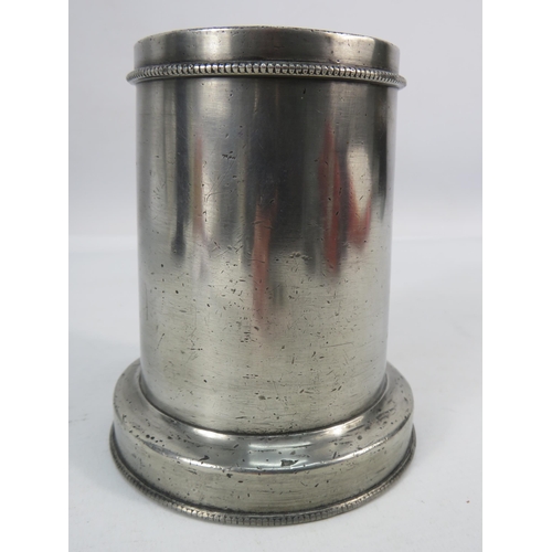 413 - Heavy antique pewter cigar jar, 5