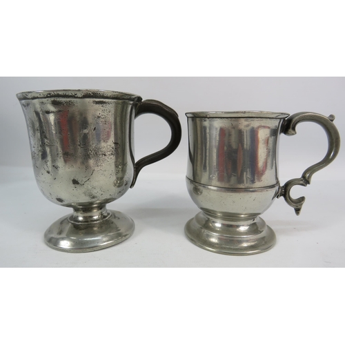 418 - Two Antique footed tankards one english and one scottish.