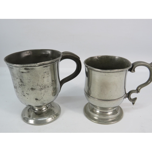 418 - Two Antique footed tankards one english and one scottish.