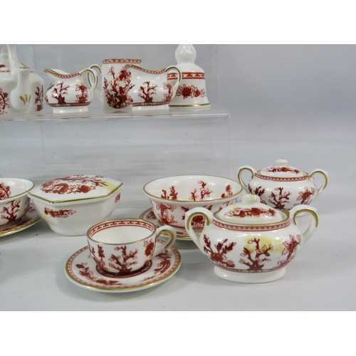 439 - Large selection of Coalport indian tree coral miniatures.