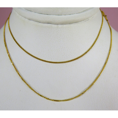 373 - 9ct Yellow Gold 18 inch Trace Chain. 0.9g