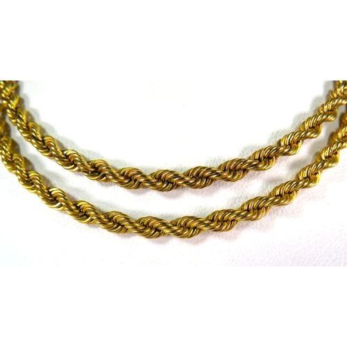 390 - 9ct Yellow Gold 18 inch Twist Rope Necklace. 5.0g