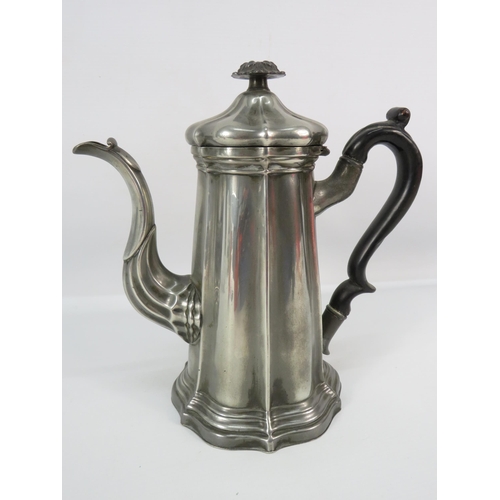 510 - J Dixon and Son fluted petwer coffee pot.