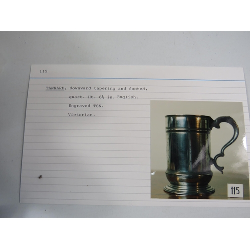 513 - Victorian Pewter quart tankard, 6.5