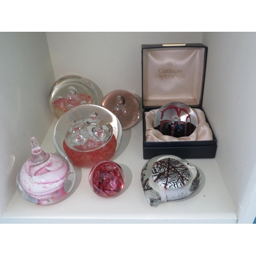 532 - Various art glass paperweights including Caithness etc.