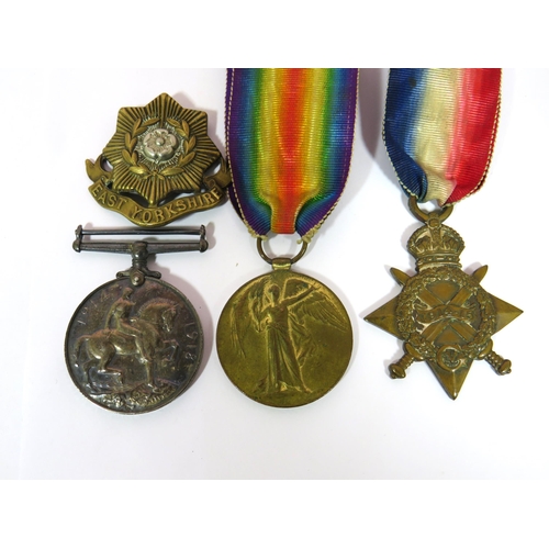 450 - Group of Medals awarded to 11-578 Sgt S Walton, East Yorks Regiment to include 1914-18 Medal, Victor... 