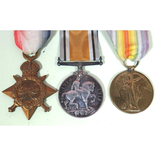 464 - Trio of WW1 Medals Awarded to  18313 Pte C.R.M. Glover Notts & Derby Regiment to include 14-18 medal... 