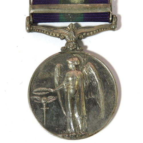 467 - British General Service Medal with Palestine Bar. Awarded to 4269808 Cpl J. E.Collishaw , Royal Nort... 