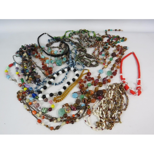 575 - Selection of costume jewellery necklaces, art deco style, Murano glass etc.