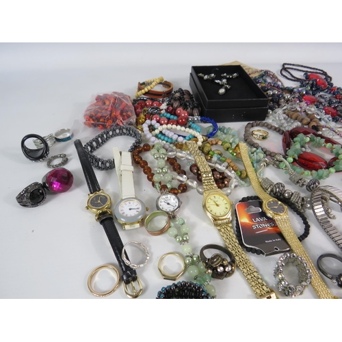 581 - Large Selection of Costume jewellery, necklaces, rings etc.