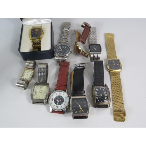 591 - 10 Mens quartz wristwatches.