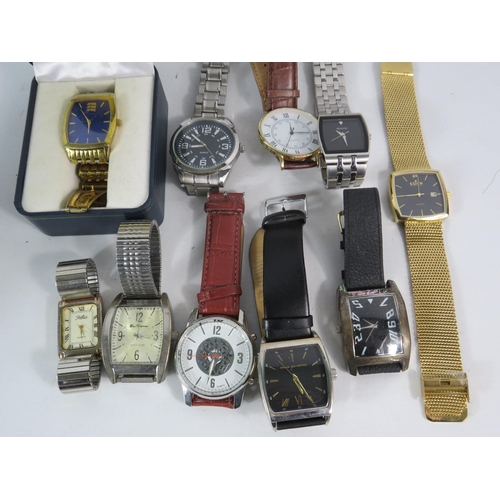 591 - 10 Mens quartz wristwatches.