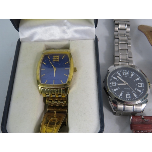 591 - 10 Mens quartz wristwatches.