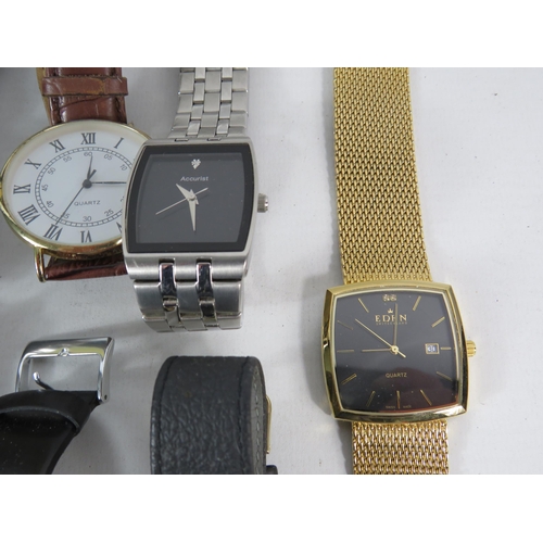 591 - 10 Mens quartz wristwatches.