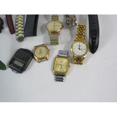 594 - Large selection of Mens mainly quartz wristwatches.