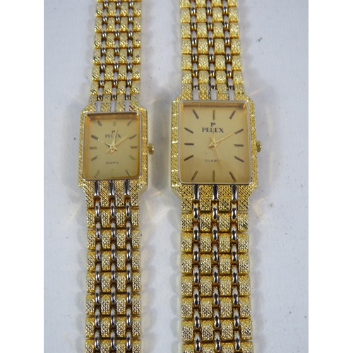 603 - His and Hers Pelex quartz wristwatches.