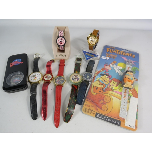 605 - Selection of Wristwatches, Disney, Christmas, Planet Hollywood etc.