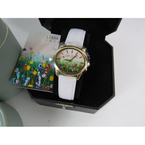 607 - Three ladies designer wristwatches all boxed and appear to be unsed including Radley.