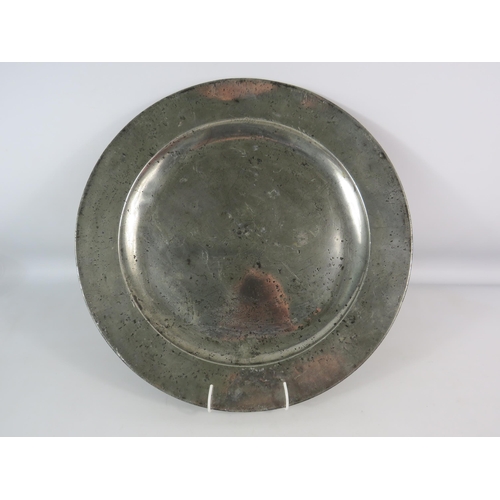 701 - John Townsend Antique English Pewter charger / dish, 18