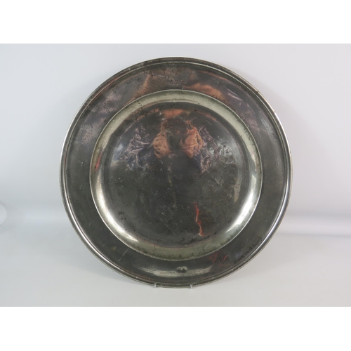 703 - 18th Century english pewter charger, 18