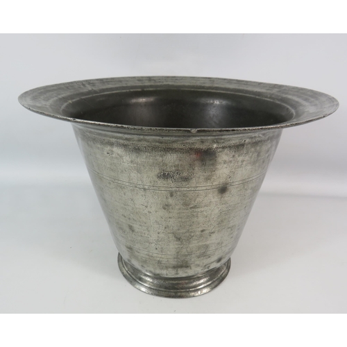 705 - Antique Welsh hat type pewter commode, 8 3/4