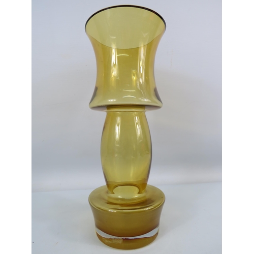 710 - Mid century Riihimaki glass Dumbbell vase,  11